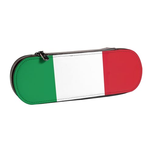 SDFHU Federmäppchen aus Leder mit italienischer Flagge, vielseitiger Stifthalter aus Leder, für Reisen und den täglichen Gebrauch von SDFHU