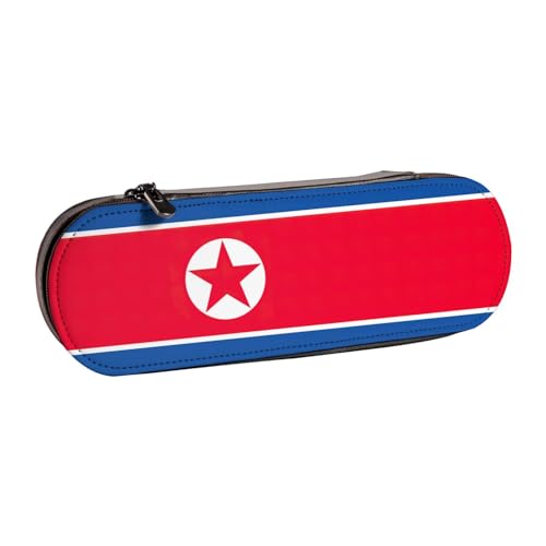 SDFHU Federmäppchen aus Leder mit koreanischer Flagge, vielseitiger Stifthalter aus Leder, für Reisen und den täglichen Gebrauch von SDFHU