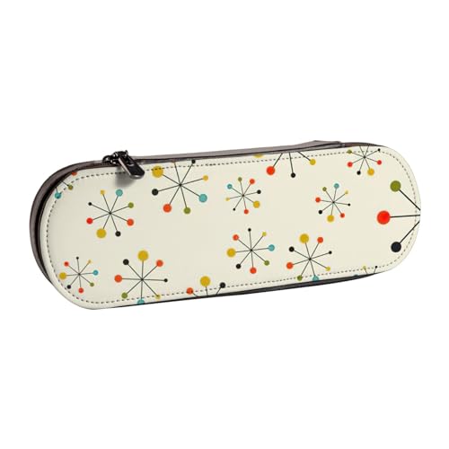 SDFHU Federmäppchen aus Leder mit modernem Retrodruck, vielseitiges Stifteetui aus Leder, für Reisen und den täglichen Gebrauch von SDFHU