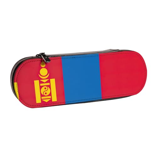 SDFHU Federmäppchen aus Leder mit mongolischer Flagge, vielseitiger Stifthalter, Federmäppchen, Reisen, Alltag von SDFHU