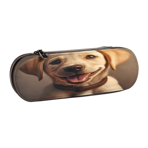SDFHU Federmäppchen aus Leder mit niedlichem Labrador-Motiv, vielseitiger Stifthalter, Federmäppchen, Reisen, Alltag von SDFHU