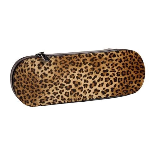 SDFHU Federmäppchen aus Leder mit niedlichem Leopardenmuster – vielseitiger Stifthalter aus Leder für Reisen und den täglichen Gebrauch von SDFHU