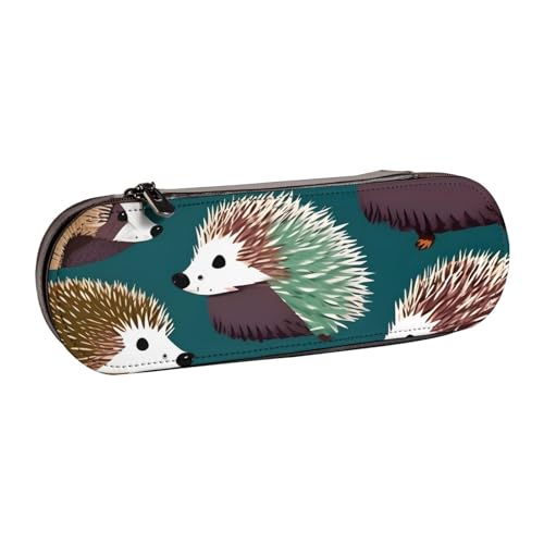 SDFHU Federmäppchen aus Leder mit vielen Igeln – vielseitiger Stifthalter aus Leder für Reisen und den täglichen Gebrauch von SDFHU