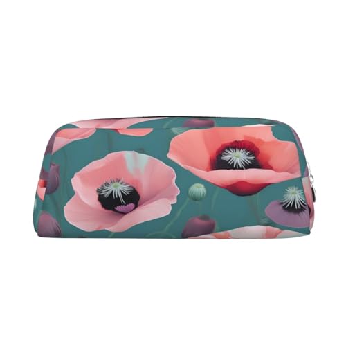 SDFHU Federmäppchen mit Mohnblumen-Motiv, vielseitiges Federmäppchen, Reißverschluss, multifunktional, mit Reißverschluss von SDFHU