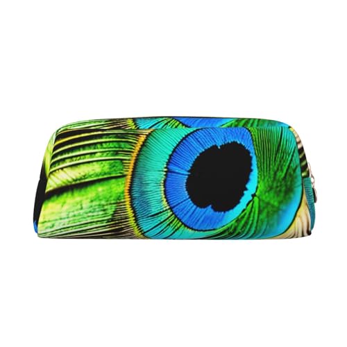 SDFHU Federmäppchen mit Pfauenfeder-Druck, für Erwachsene, vielseitiges Federmäppchen, Reißverschluss, multifunktionales Federmäppchen mit Reißverschluss von SDFHU