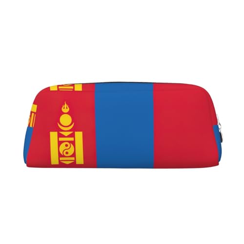 SDFHU Federmäppchen mit mongolischer Flagge, bedruckt, für Erwachsene, vielseitiges Federmäppchen mit Reißverschluss, multifunktionales Federmäppchen mit Reißverschluss von SDFHU
