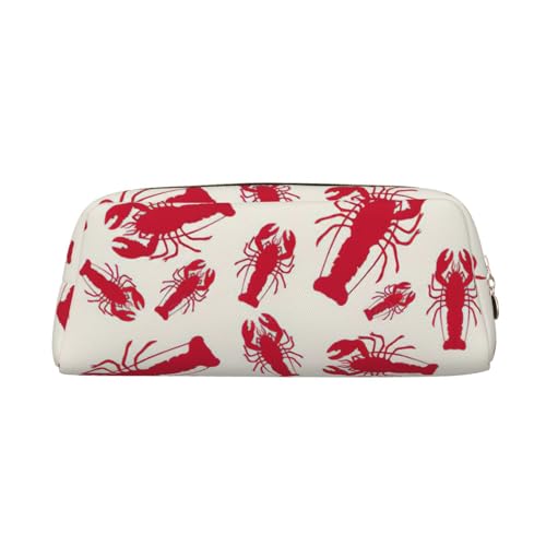 SDFHU Federmäppchen mit rotem Hummer-Druck, vielseitiges Federmäppchen mit Reißverschluss, multifunktionales Federmäppchen mit Reißverschluss von SDFHU