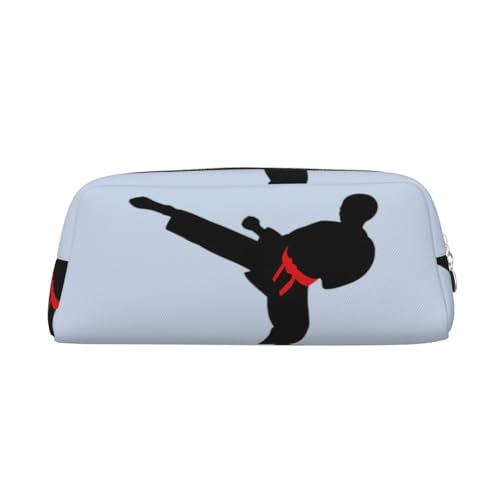 SDFHU Karate Boy Vektor-Federmäppchen mit wechselbarem Gürtel, Farbdruck, vielseitiges Federmäppchen mit Reißverschluss, multifunktionales Federmäppchen mit Reißverschluss von SDFHU