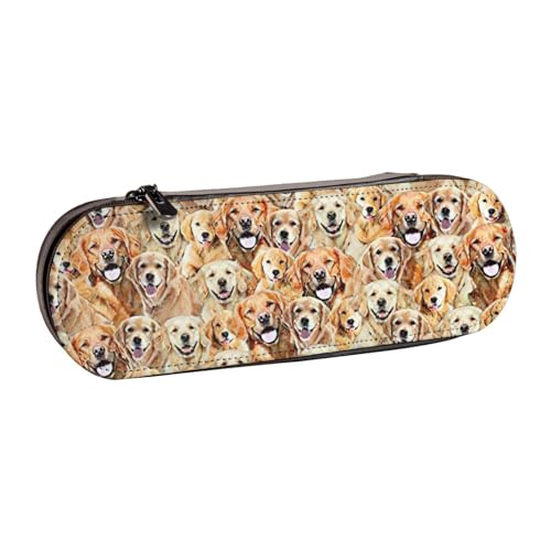 SDFHU Labrador Retriever Federmäppchen aus Leder mit Hunde-Aufdruck – vielseitiges Federmäppchen aus Leder für Reisen und den täglichen Gebrauch von SDFHU