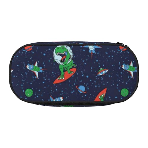 SDFHU Lustiges Federmäppchen mit Astronauten-Dinosaurier-Raketendruck, Schreibwaren-Werkzeug, Bürobedarf, Uni-Accessoire, geeignet für jeden Anlass, schwarz, Einheitsgröße, niedlich, Schwarz von SDFHU