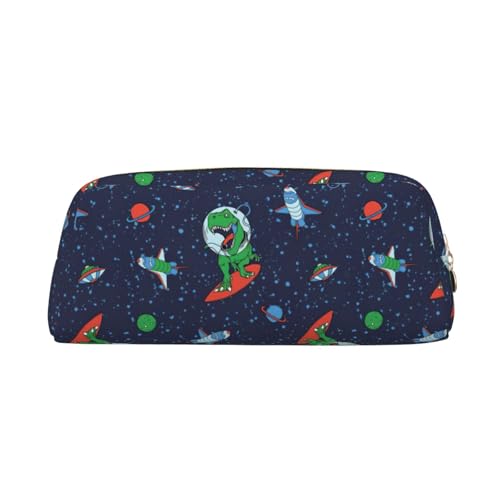 SDFHU Lustiges Federmäppchen mit Astronauten-Dinosaurier-Raketendruck, für Erwachsene, vielseitiges Federmäppchen mit Reißverschluss, multifunktionales Federmäppchen mit Reißverschluss von SDFHU
