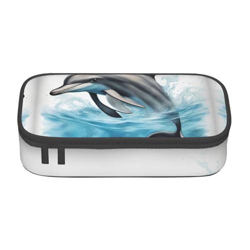SDFHU Multifunktionales Federmäppchen, Motiv: Ozean, Delfin, Schreibwaren, Aufbewahrungstasche, Kosmetikartikel, Erwachsene von SDFHU