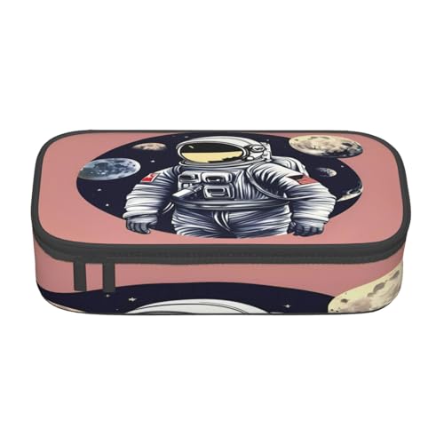 SDFHU Multifunktionales Federmäppchen mit Astronautenmotiv auf dem Mond, Schreibwaren, Aufbewahrungstasche, Kosmetikartikel, Erwachsene von SDFHU