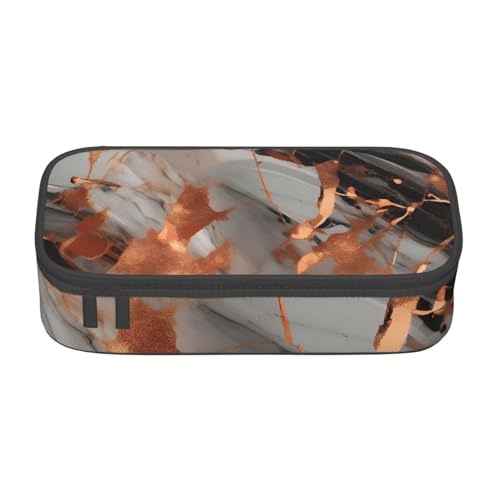 SDFHU Multifunktionales Federmäppchen mit Marmor-Textur, Kupferspritzer-Druck, Schreibwaren, Aufbewahrungstasche, Zubehör, Kosmetikartikel, Erwachsene von SDFHU