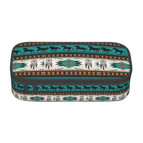 SDFHU Multifunktionales Federmäppchen mit Pferdestreifenmuster, Schreibwaren, Aufbewahrungstasche, Zubehör, Kosmetikartikel, Erwachsene von SDFHU