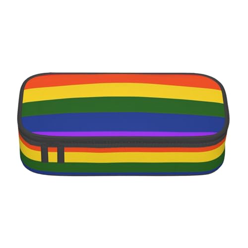 SDFHU Multifunktionales Federmäppchen mit Regenbogen-Flaggen-Druck, Schreibwaren, Aufbewahrungstasche, Zubehör, Kosmetikartikel, Erwachsene von SDFHU