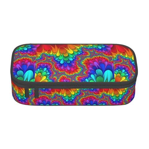 SDFHU Multifunktionales Federmäppchen mit Regenbogen-Motiv, Batikdesign, Aufbewahrungstasche, Kosmetikartikel, Erwachsene von SDFHU