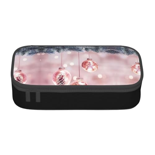 SDFHU Multifunktionales Federmäppchen mit Weihnachtsball-Druck, Schreibwaren, Aufbewahrungstasche, Kosmetikartikel, Erwachsene von SDFHU