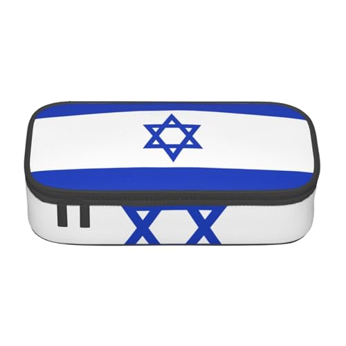 SDFHU Multifunktionales Federmäppchen mit israelischer Flagge, Schreibwaren, Aufbewahrungstasche, Kosmetikartikel, Erwachsene von SDFHU