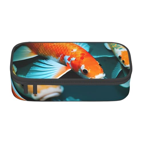 SDFHU Multifunktionales Federmäppchen mit japanischem Koi-Fisch-Druck, Schreibwaren, Aufbewahrungstasche, Kosmetikartikel, Erwachsene von SDFHU
