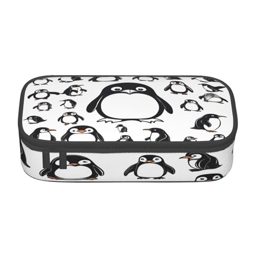 SDFHU Multifunktionales Federmäppchen mit niedlichem Pinguin-Druck, Schreibwaren, Aufbewahrungstasche, Kosmetikartikel, Erwachsene von SDFHU