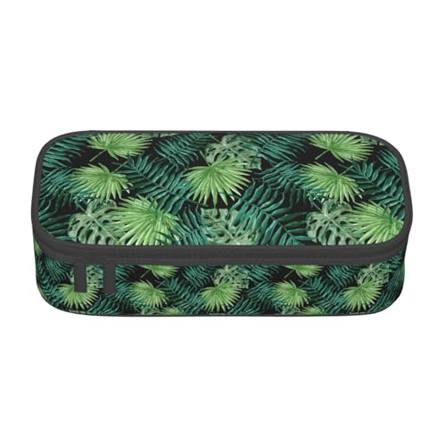 SDFHU Multifunktionales Federmäppchen mit transparentem Palmblatt-Muster, Schreibwaren, Aufbewahrungstasche, Kosmetikartikel, Erwachsene von SDFHU