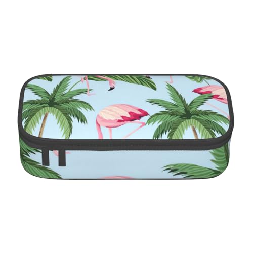 SDFHU Multifunktionales Federmäppchen mit tropischem Flamingo-Druck, Schreibwaren, Aufbewahrungstasche, Kosmetikartikel, Erwachsene von SDFHU