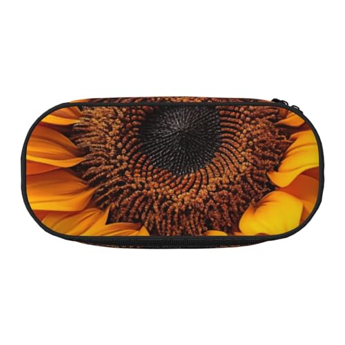 SDFHU Schönes Federmäppchen mit Sonnenblumen-Motiv, Schreibwaren, Werkzeug, Bürobedarf, Uni-Accessoire, geeignet für jeden Anlass, schwarz, Einheitsgröße, niedlich, Schwarz , Einheitsgröße von SDFHU