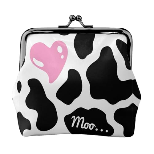 Schwarz-weiße Milchkuh-Druck, praktische Münzgeldbörse, niedlicher Mini-Münzbeutel für Frauen (11,5 x 10,5 cm), exquisit, Schwarz, Einheitsgröße von SDFHU
