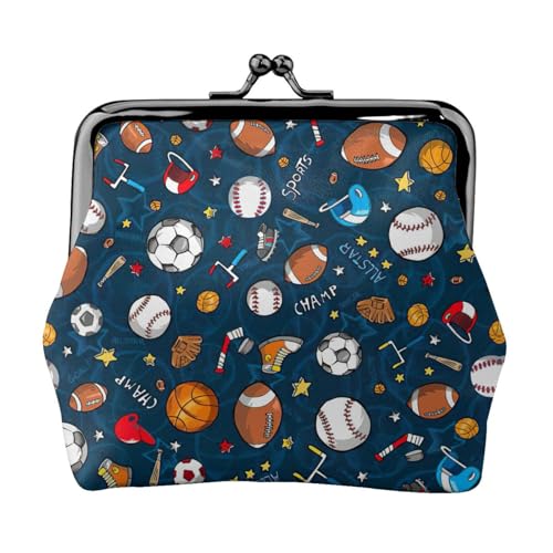 Sport-Baseballspiel-Druck, praktische Münzgeldbörse, niedlich, Mini-Münztasche für Frauen (11,5 x 10,5 cm), exquisit, Schwarz, Einheitsgröße von SDFHU