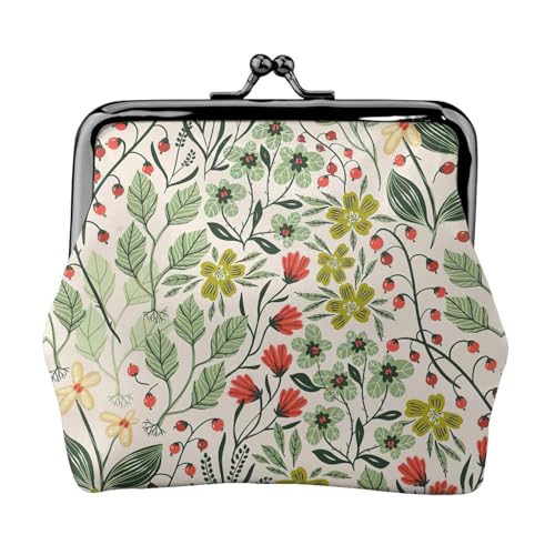 Wunderschöner Blumendruck, praktische Münzgeldbörse, niedlicher Mini-Münzbeutel für Frauen (11,5 x 10,5 cm), exquisit, Schwarz, Einheitsgröße von SDFHU