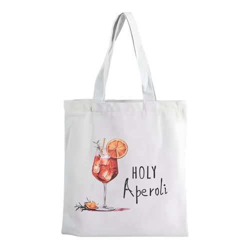 SDFLKAE Aperol Spritz JGA Tasche, Holy Aperoli, Bin auf Aperol Spritztour, Jutebeutel Mädchen Geschenkidee Sommerfeeling zu jeder Jahreszeit von SDFLKAE