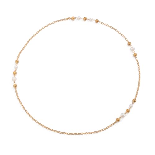 SDFXCDR Choker Halsketten für Frauen, Minimalistische Imitation Perle CCB Perlen Halskette Frauen 2024 Neue Verstellbare Lange Kette Halskette Weiblicher Straßenschmuck, Geschenk von SDFXCDR