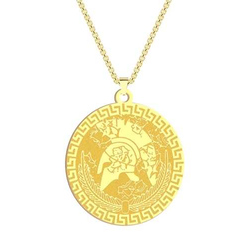 SDFXCDR Halskette Männer Griechisch Spartanisch Gladiator Anhänger Halskette für Männer Frauen Krieger Totem Medaillon Charm Halskette Amulett Schmuck Kragen Abschlussgeschenke SDFXCDR Halskette Männer Griechisch Spartanisch Gladiator Anhänger Halskette für Männer Frauen Krieger Totem Medaillon Charm Halskette Amulett Schmuck Kragen Abschlussgeschenke von SDFXCDR