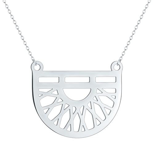 SDFXCDR Herren Halskette Frauen Einzigartige Geometrische Halbkreis Halskette Moderner Schmuck Rush Mat Vintage Anhänger Halskette von SDFXCDR