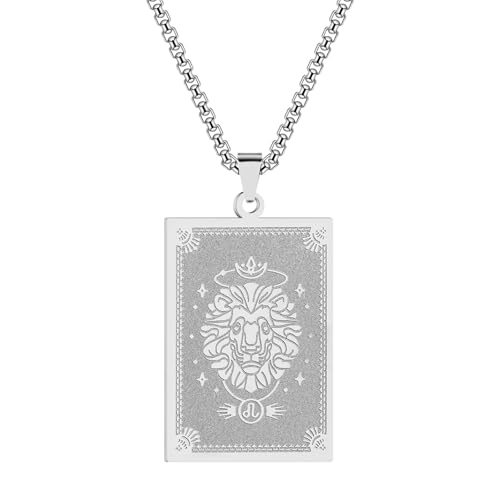 SDFXCDR Herren Halskette Frauen Handgemachte Vintage Leo Männer Halskette Amulett Sternzeichen Frauen Anhänger Halskette Schmuck von SDFXCDR