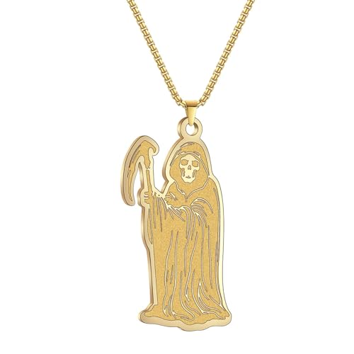 SDFXCDR Herren Halskette Frauen Hölle Tod Sense Halskette Anhänger Gothic Mysteriöse Teufel Halskette Herren Persönlichkeit Punk Trend Schmuck von SDFXCDR