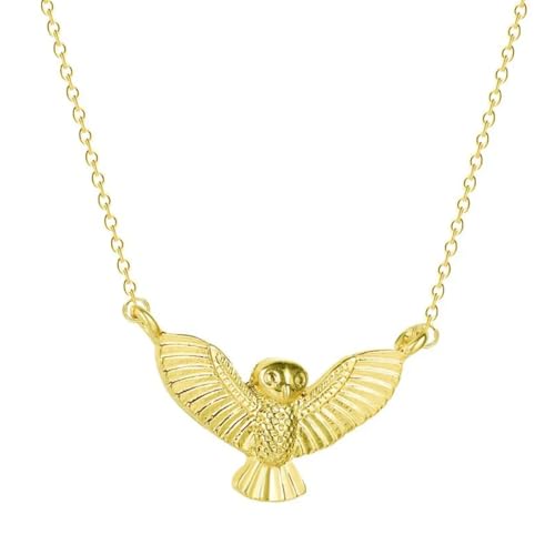 SDFXCDR Herren Halsketten 3D Eule Halskette Niedlicher Vogel Anhänger Colier Einfache Plattierte Kette Halskette Tier Charme Torque Glück Dankeschön Lehrer Geschenke von SDFXCDR