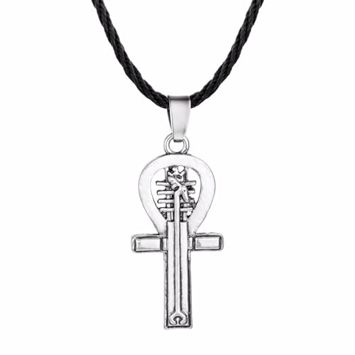 SDFXCDR Herren Halsketten Ägyptische Ankh Charms Halskette Für Frauen Männer Anubis Amulett Anhänger Altes Altes Ägypten Gold Retro Göttin Korss Halskette Dankeschön Lehrer Geschenke von SDFXCDR