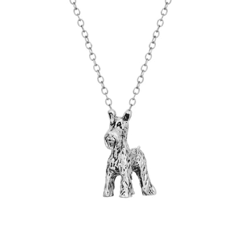 SDFXCDR Herren Halsketten Antik 3D Realistisch Schnauzer Charm Halskette Unisex Hund Tier Große Kette Infinity Zinic Legierung Klassisch zierlich Boho Marke Schmuck Dankeschön Lehrer Geschenke von SDFXCDR