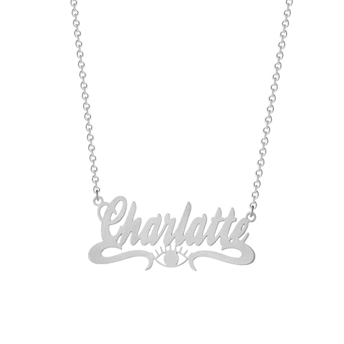 SDFXCDR Herren Halsketten Customized Evil Eyes Name Pendant Halskette Schmuck Namensschild Chocker Halsketten Geschenk für Frauen Dankeschön Lehrer Geschenke von SDFXCDR