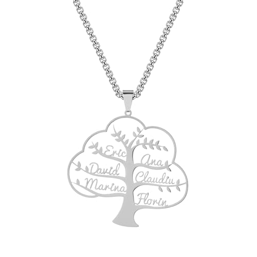 SDFXCDR Herren Halsketten Familienstammbaum Custom Name Halskette Männer Custom Name für Frauen Schmuck Senden Sie Familie Geschenk Dankeschön Lehrer Geschenke von SDFXCDR