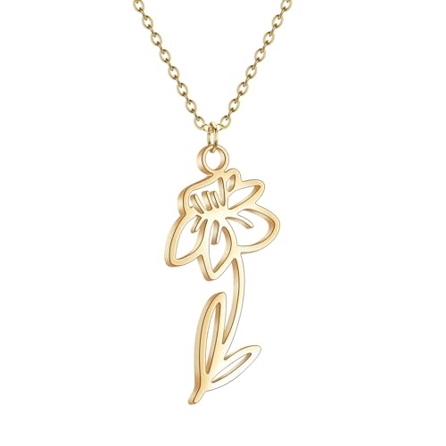 SDFXCDR Herren Halsketten Geburt Monat Blume Halskette Frauen Anhänger Halsketten Elegant Hohle Umriss Blumenschmuck Geschenk Dankeschön Lehrer Geschenke SDFXCDR Herren Halsketten Geburt Monat Blume Halskette Frauen Anhänger Halsketten Elegant Hohle Umriss Blumenschmuck Geschenk Dankeschön Lehrer Geschenke von SDFXCDR