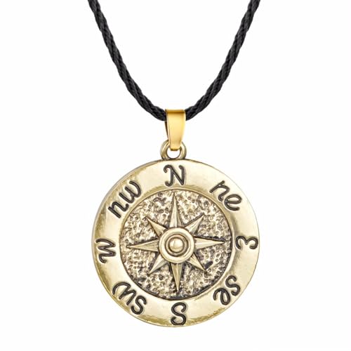 SDFXCDR Herren Halsketten Matrose Wind Rose Anhänger Halskette Männer Seemann Mode Wikinger Schmuck Kompass Halskette Seemann Anhänger Geschenk Frauen Mariner Dankeschön Lehrer Geschenke von SDFXCDR