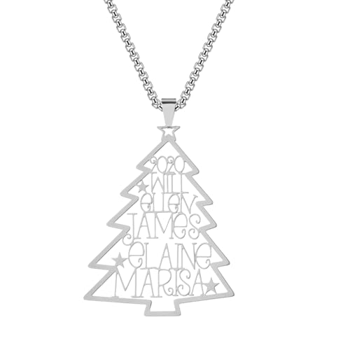 SDFXCDR Herren Halsketten Personalisiert Der Baum des Lebens Halskette Schmuck Custom Baum Name Halskette Frauen Geschenk Dankeschön Lehrer Geschenke von SDFXCDR