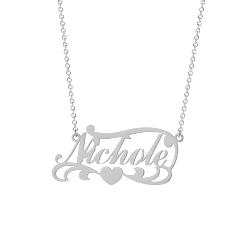 SDFXCDR Herren Halsketten Personalisierte Liebe Custom Name Halskette Frauen Anhänger Engagement Schmuck Damen Geschenk Dankeschön Lehrer Geschenke von SDFXCDR