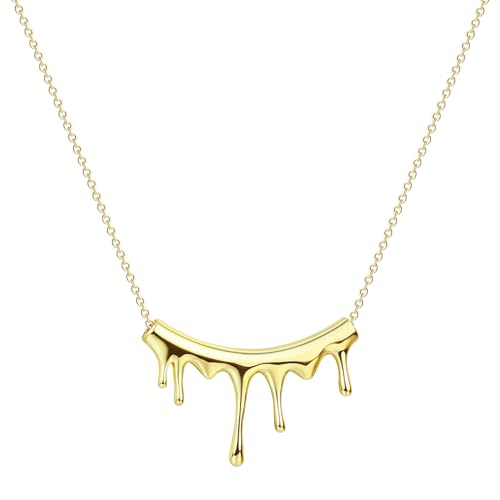 SDFXCDR Herren Halsketten Rivulets Vermeil Halskette Verstellbare Kette Minimalistische Statement Halskette Dankeschön Lehrer Geschenke von SDFXCDR