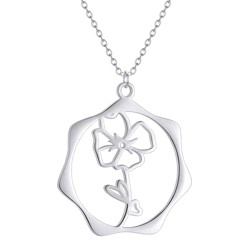 SDFXCDR Herren Halsketten Rose Iris Blume Anhänger Halskette Geburt Monat Blume Anhänger Kette Schmuck für Frauen Mädchen Dankeschön Lehrer Geschenke SDFXCDR Herren Halsketten Rose Iris Blume Anhänger Halskette Geburt Monat Blume Anhänger Kette Schmuck für Frauen Mädchen Dankeschön Lehrer Geschenke von SDFXCDR