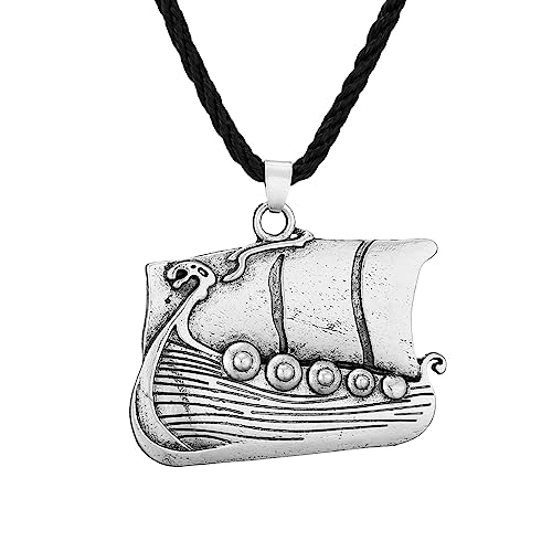SDFXCDR Herren Halsketten Wikinger Segelschiff Anhänger Halskette Für Männer Schmuck Retro Vintage Segelboot Charm Antik Kletic Halskette Männlicher Kragen Dankeschön Lehrer Geschenke von SDFXCDR