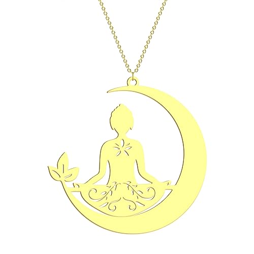 SDFXCDR Herren Halsketten Yoga Mädchen Charm Meditation Charm Anhänger Namaste Zen Chakra Lotus Halskette Dankeschön Lehrer Geschenke von SDFXCDR